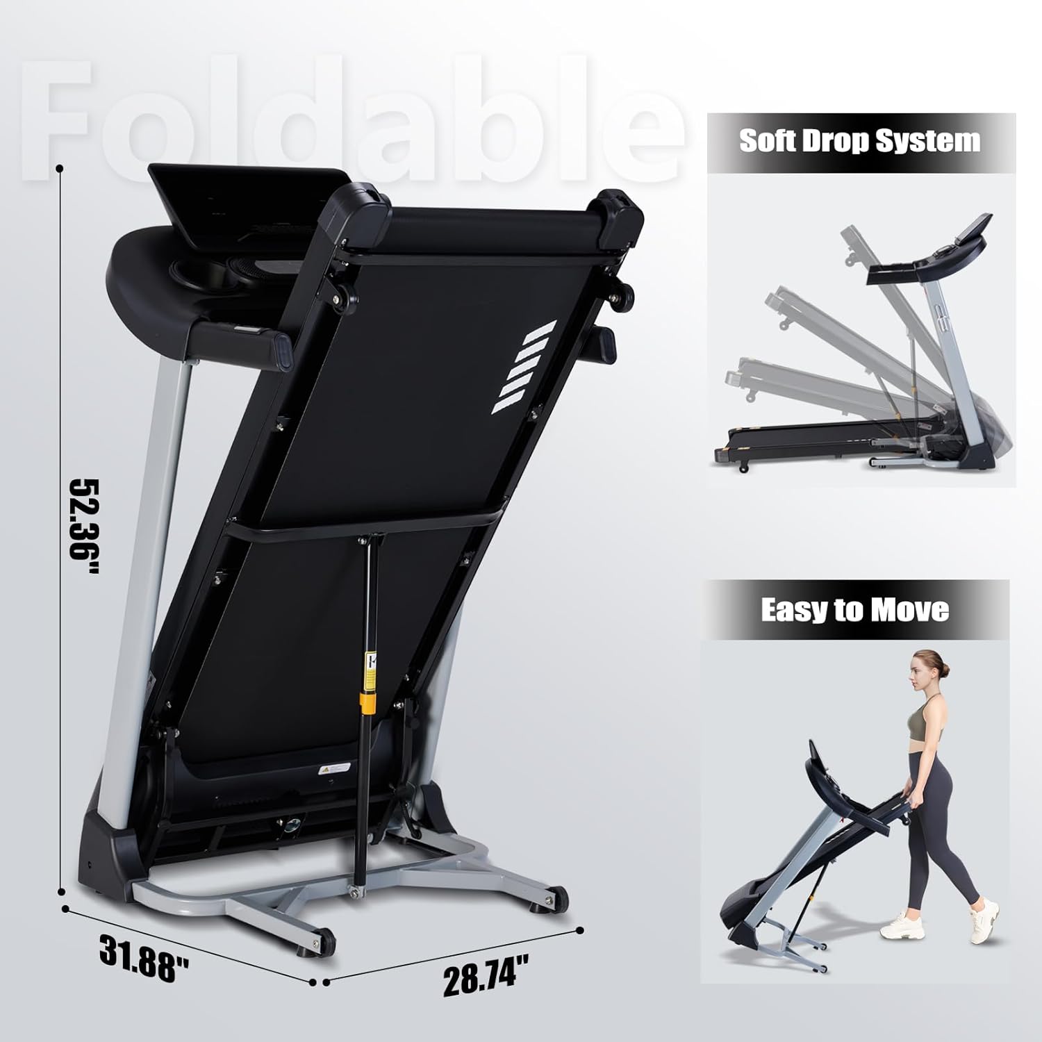 New Premium Treadmill Heavy Duty Wide Belt, App Bluetooth Enable