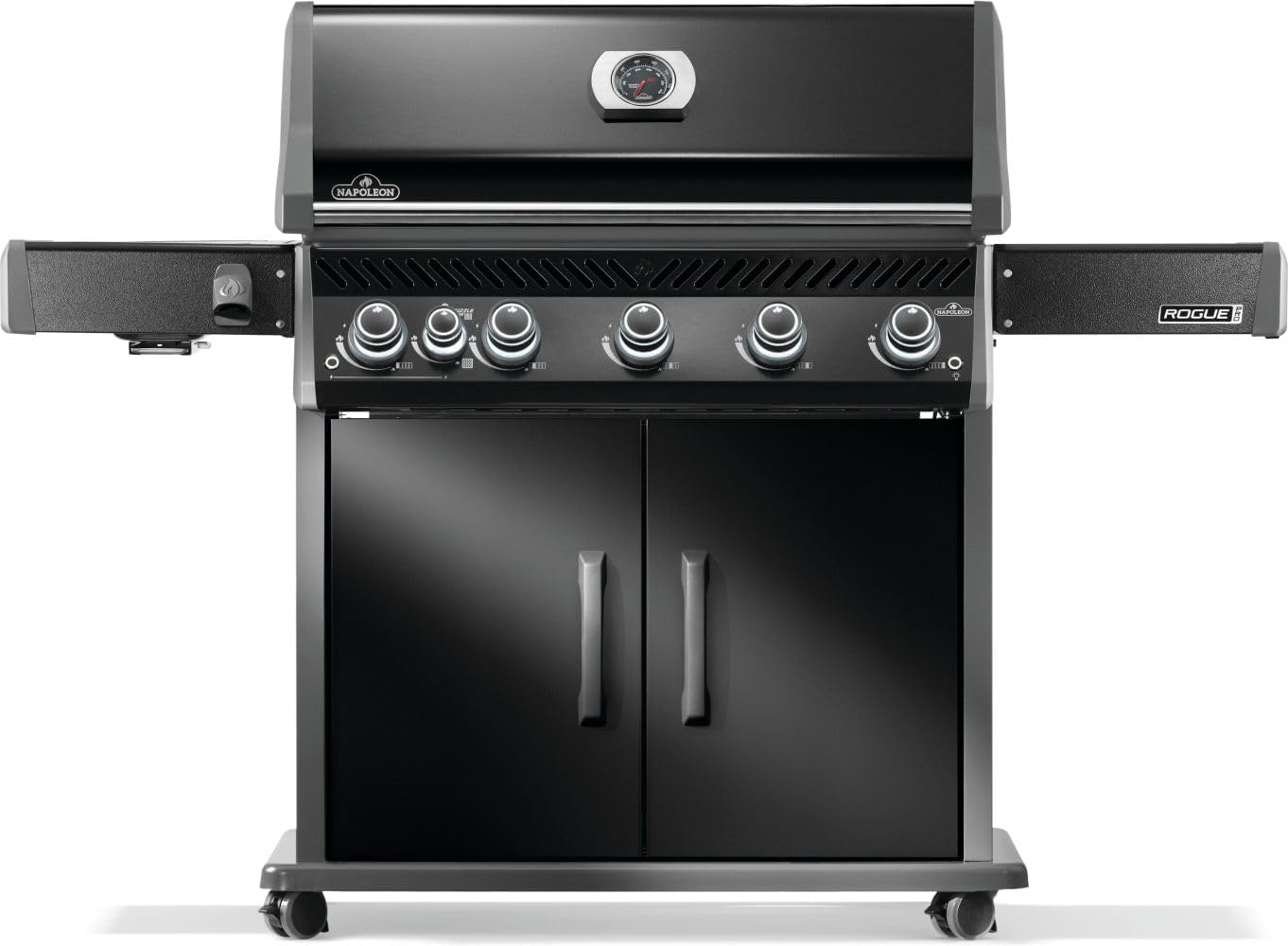 Rogue PRO 525 Natural Gas Grill with Infrared Side Burner, Black, Durable 5-Burner Cooking Surface