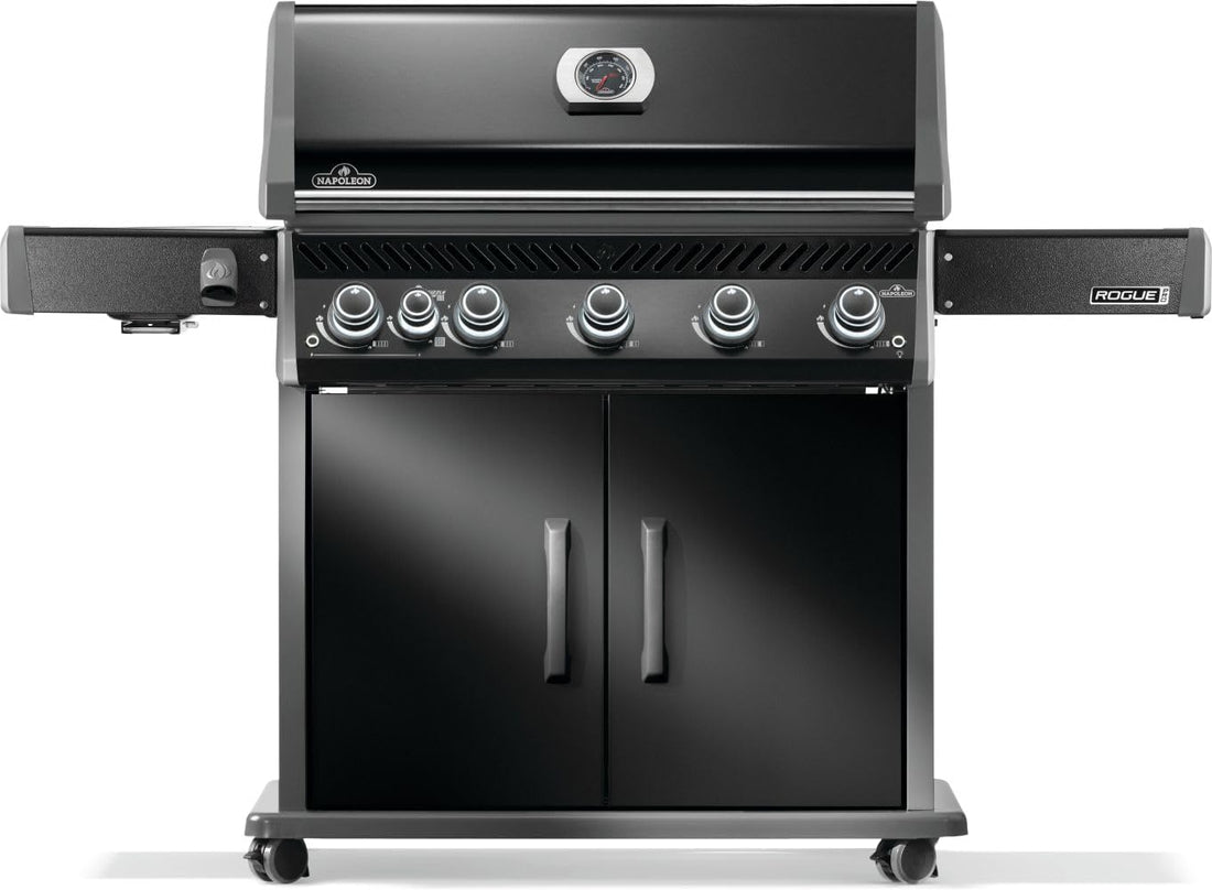 Rogue PRO 525 Natural Gas Grill with Infrared Side Burner, Black, Durable 5-Burner Cooking Surface