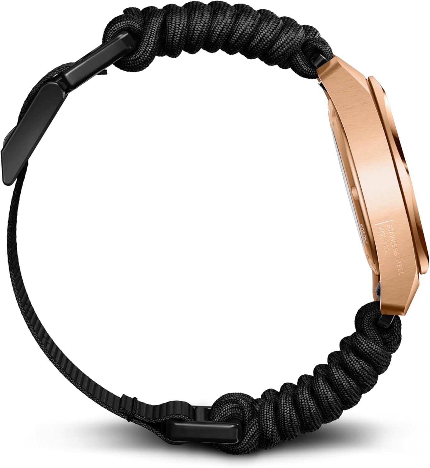 Modern Luxe Mens Automatic Black Dial Paracord Watch