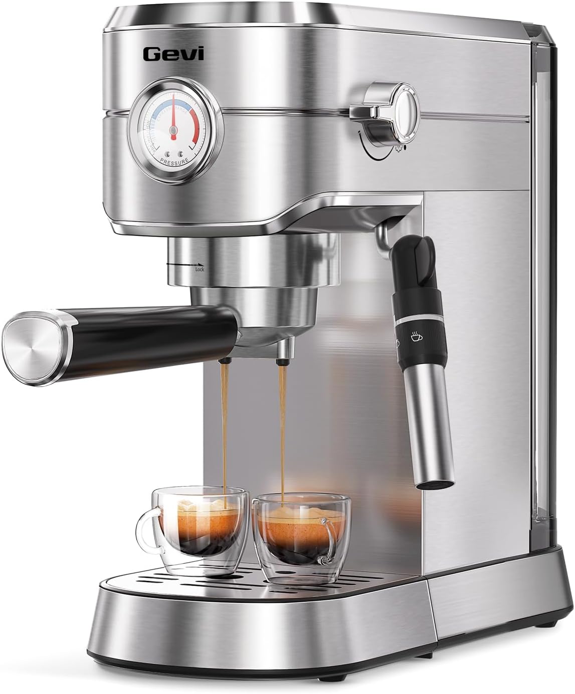 New Stainless Espresso Coffee Machine 20 Bar - Auto Milk Frother & Steam Wand, NTC Temp Control