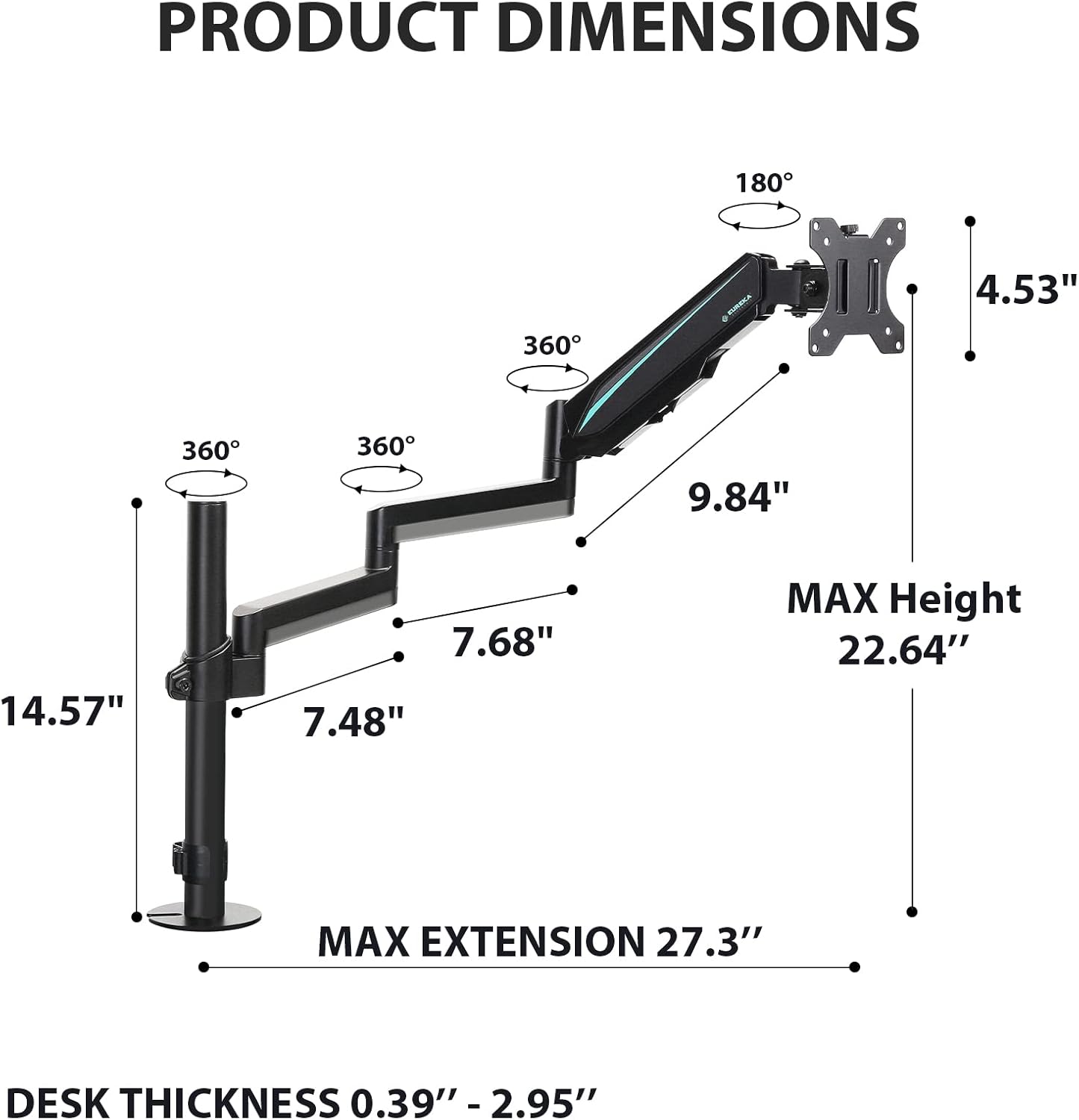 New Adjustable Spring Monitor Desk Mount – 13–32” LCD Screen Arm