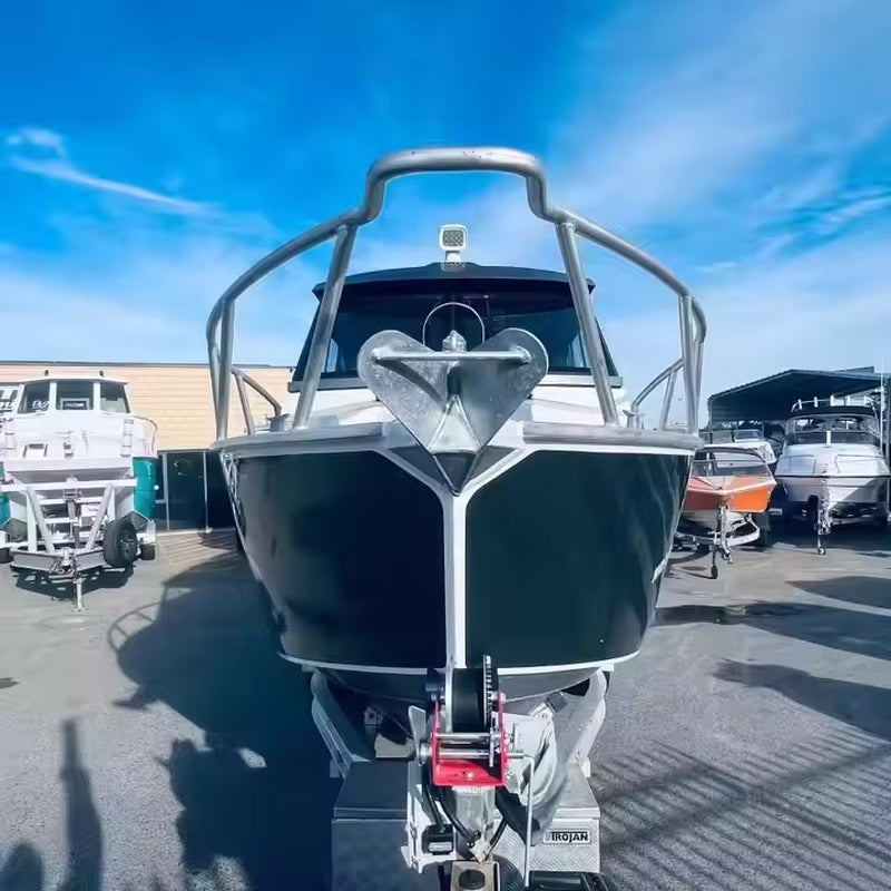 25Ft Deep V Aluminum Fishing Yacht Boat 7.5M Speed Boats with Outboard Engine for Cruising Sports Leisure & Entertainment