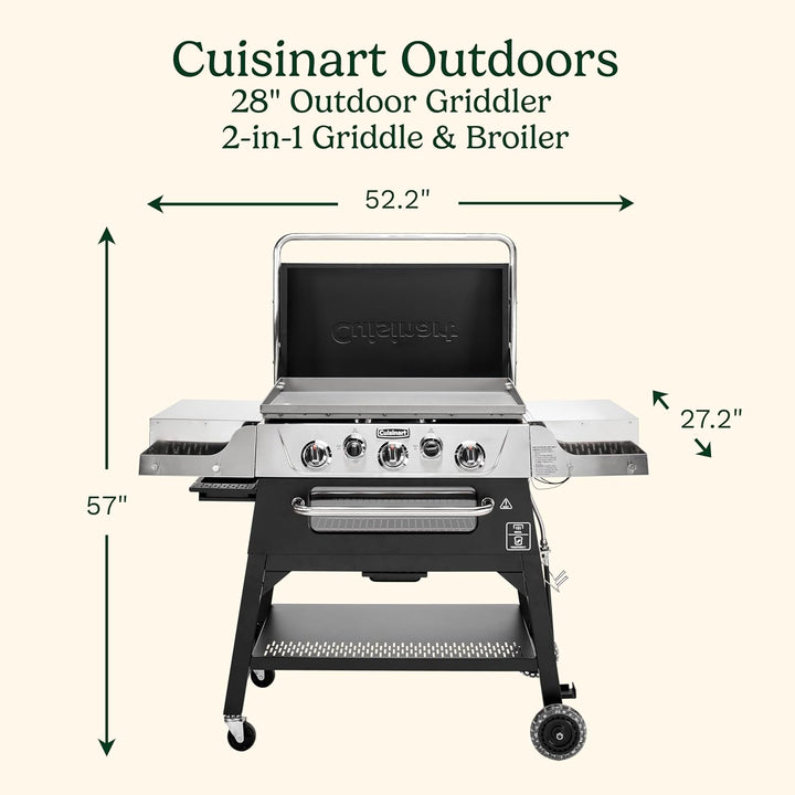 New 28” Outdoor 2-In-1 Carbon Steel Flat-Top BBQ Grill