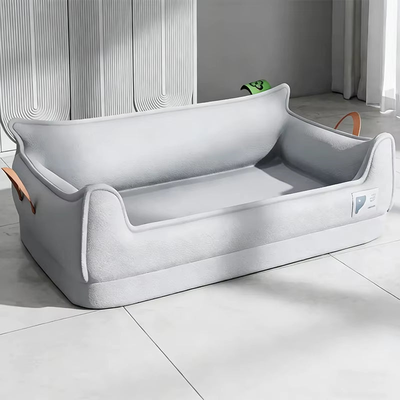 Modern Orthopedic Leather Dog Bed Sofa – Detachable Rectangle Pet Bed