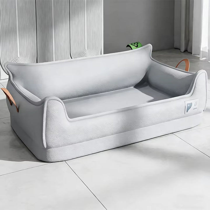 Modern Orthopedic Leather Dog Bed Sofa – Detachable Rectangle Pet Bed