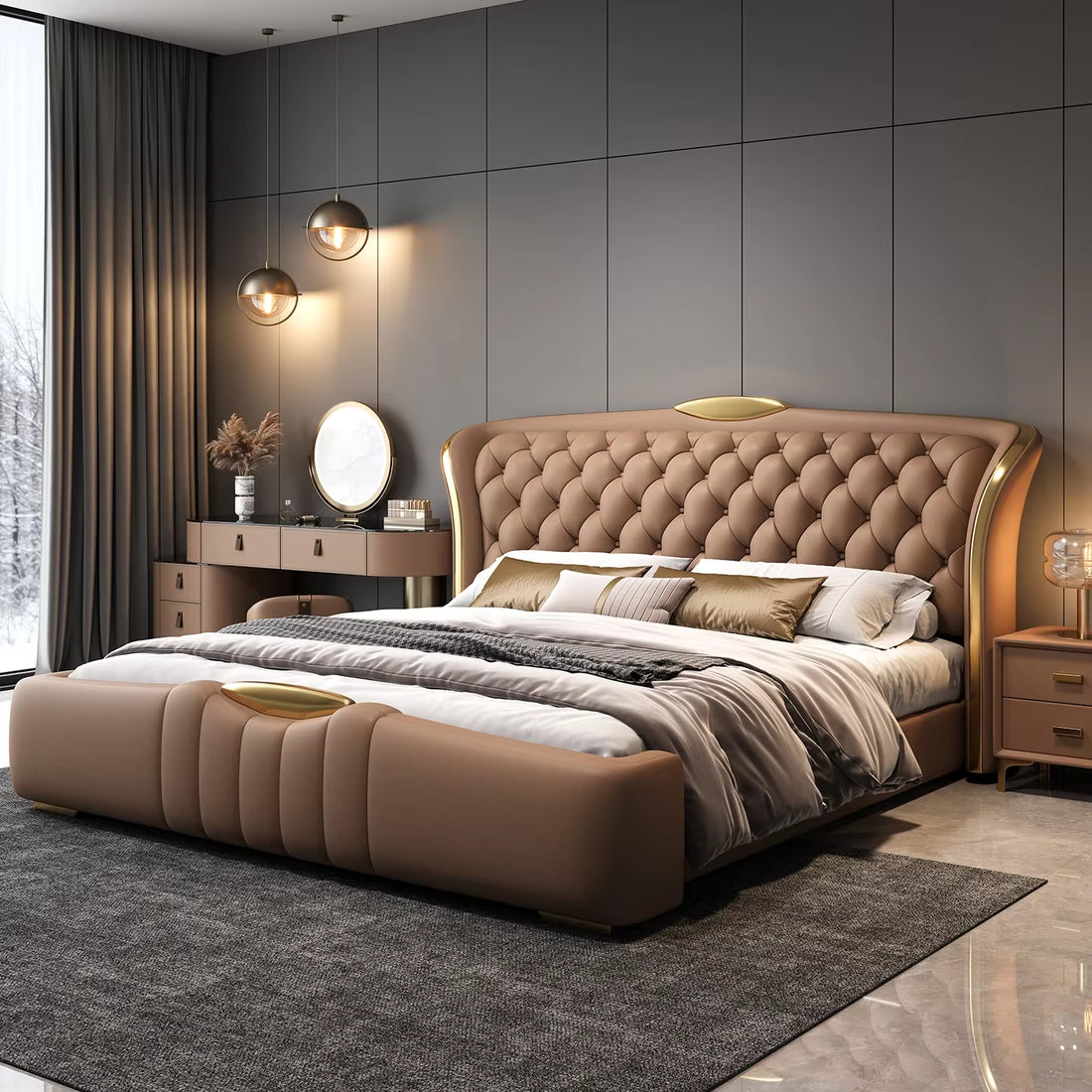 New Double Wedding Bed Frame King Size Bedroom Furniture 
