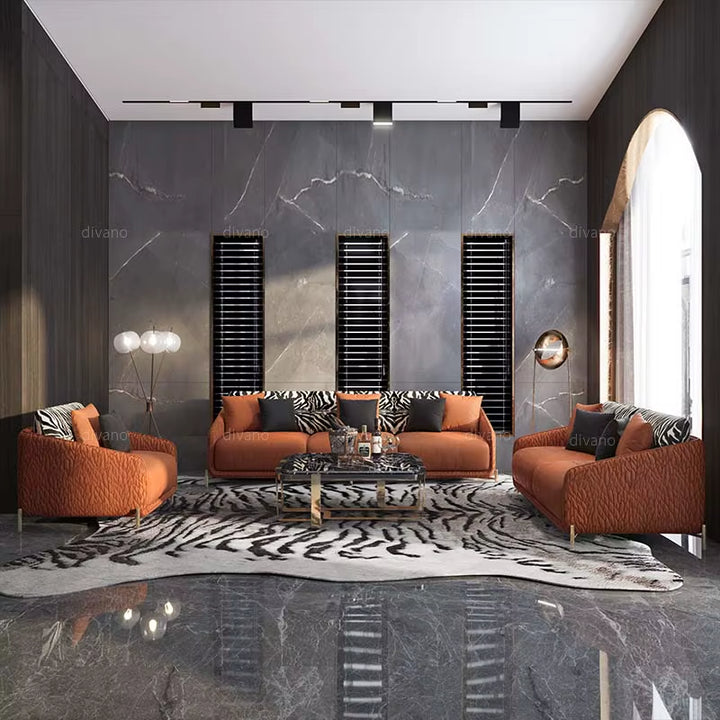 Designer Genuine Leather Premium Sofa Set Living Room Furniture 