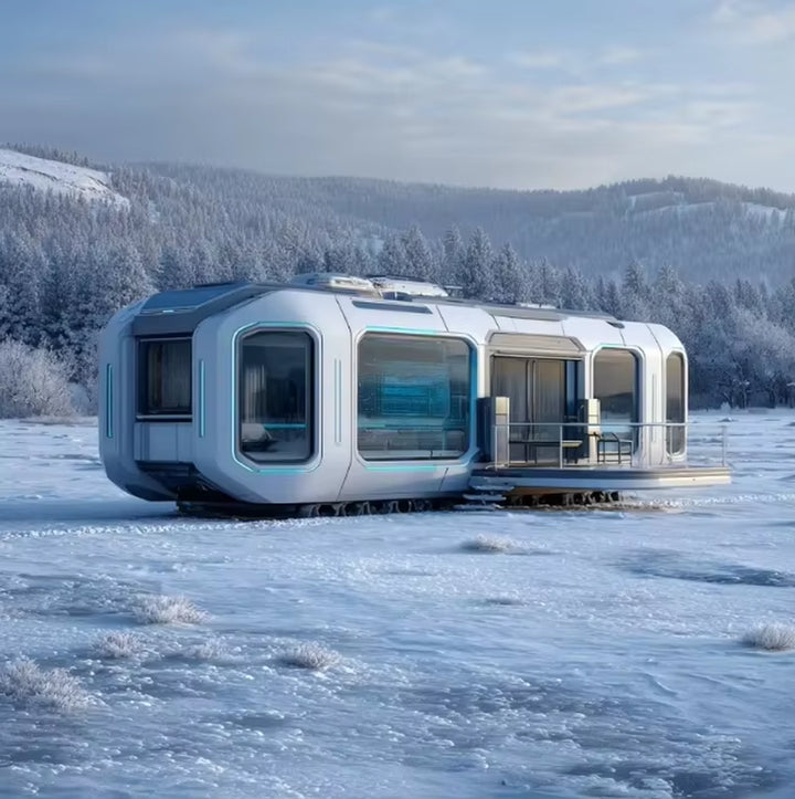Winterized Capsule House Steel Prefab Waterproof Bedroom Bathroom for Alpine Lodges and Snow Season Rentals
