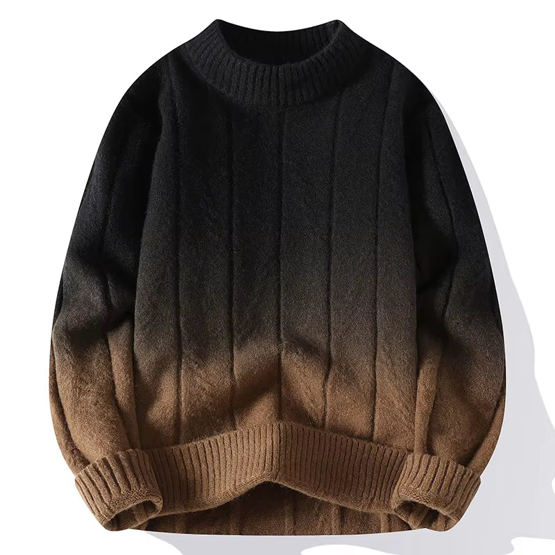 Knitted Sweaters Men'S Women Autumn Color-Matching Loose round Neck Long Sleeve Sweater Male High Quality Warm Knitwear Pullover