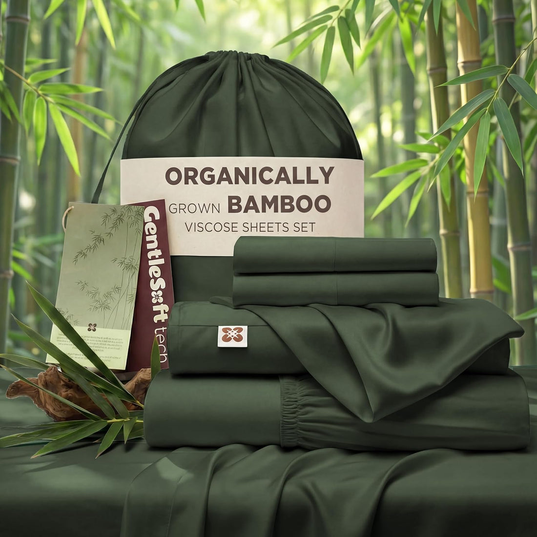 Premium 100% Organically Bamboo Viscose King Size Sheets Set