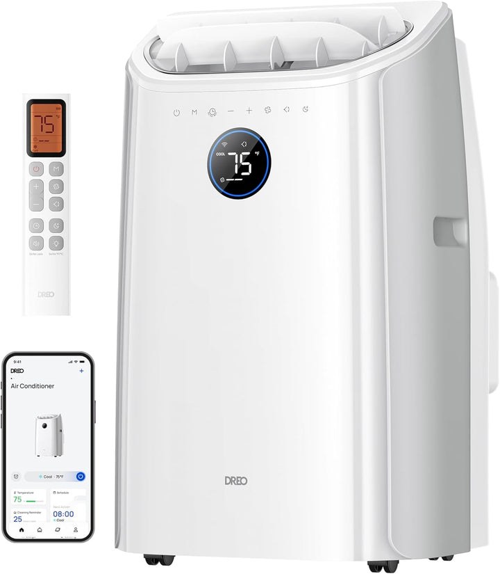 Portable Air Conditioner 515S, 12000 BTU ASHRAE (8000 BTU DOE) Smart AC Unit for Bedroom with Drainage-Free Cooling, Fan&Dehumidifier 3 in 1, App/Voice/Remote, Quiet Standing AC for Room Indoors