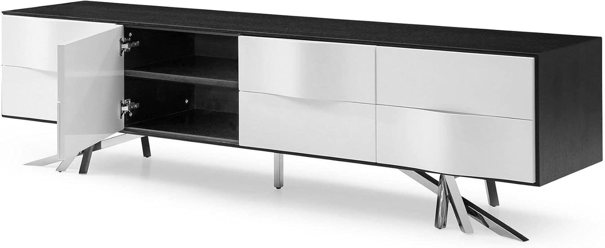 Premium Wide Modern 86.6" Vinson TV Stand with Lacquer Paneling