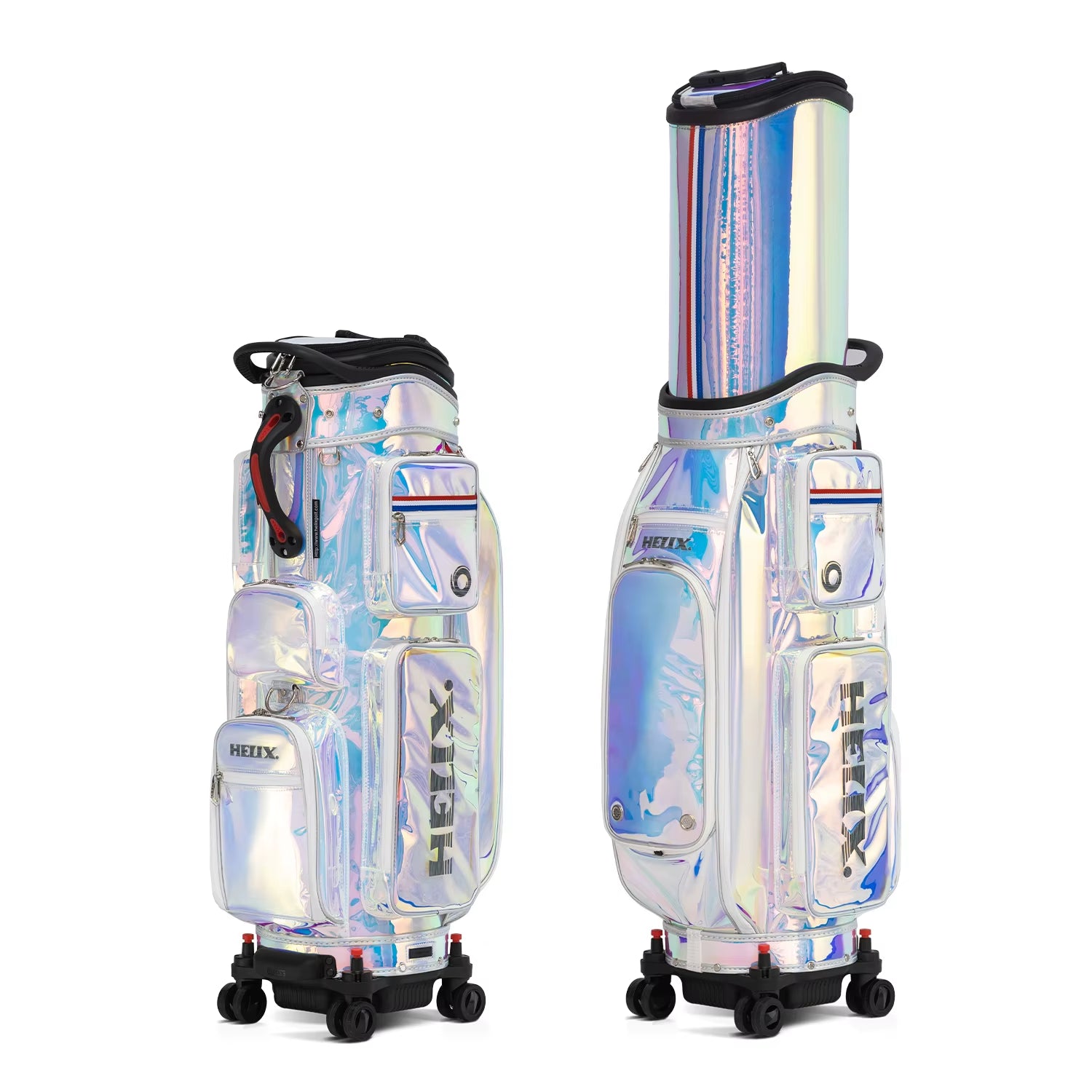 Vintage Waterproof Retractable Golf Bags with Wheels and 12 Capacity Pockets