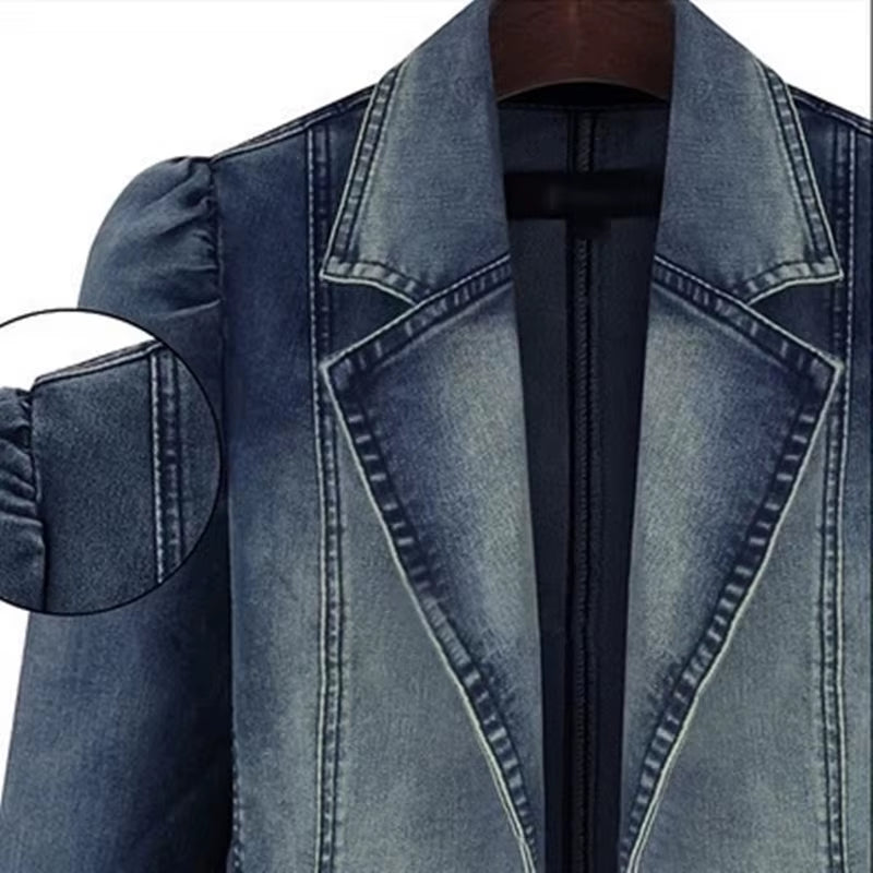 New Women Modern Denim Jacket Blazer