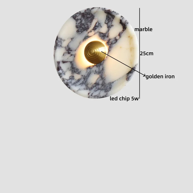 Marble Glass LED Wall Sconces Lights Indoor Bedroom Lamps 