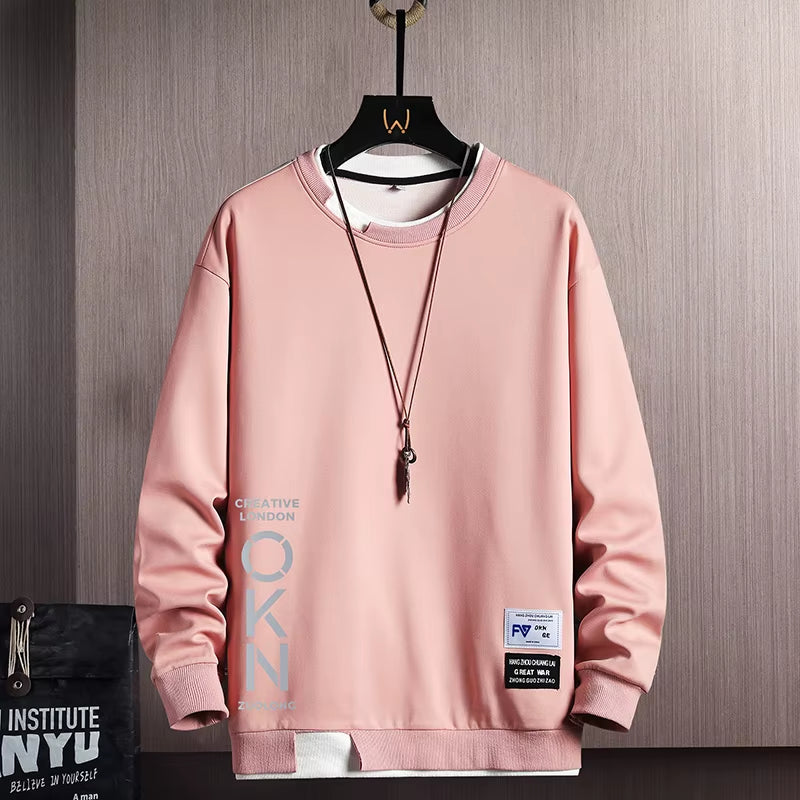 Sweatshirt Men Casual O Neck Pullover Long Sleeve Fall Streetwear Male Sportswear Hoodies Autumn New Men'S Clothing Top