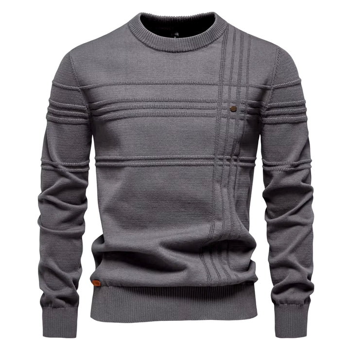 Stylish Mens Crewneck Pullover Sweater Knitted Cotton Stripped Quality Autumn Winter Warm Sweaters for Men