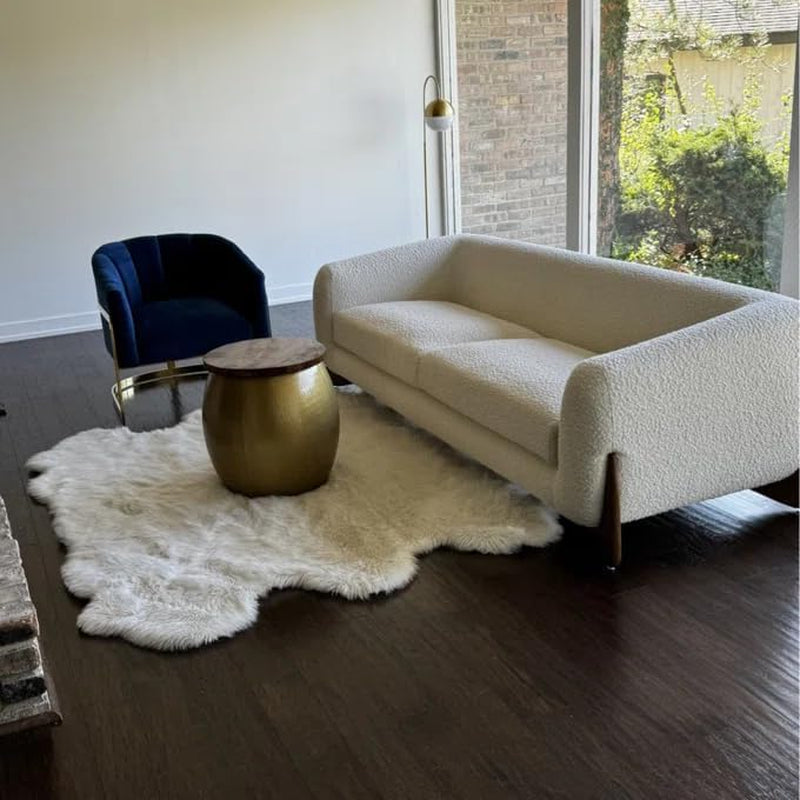 Modern Sofas Couches - Upholstered Luxury Sofa with Low Back and Curved Design 3 Seater 