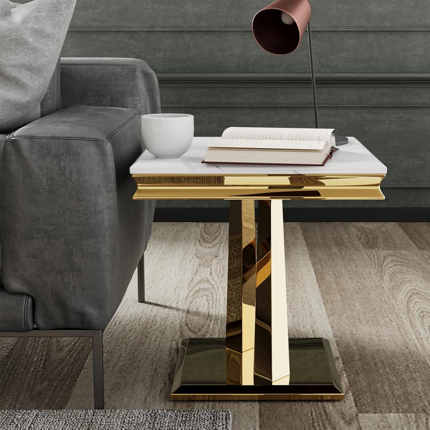 Premium Gold End Accent Table for Office - Home Living Room