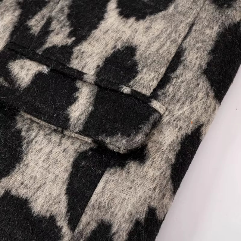 New Leopard Print Coat Women Fashion Blazer