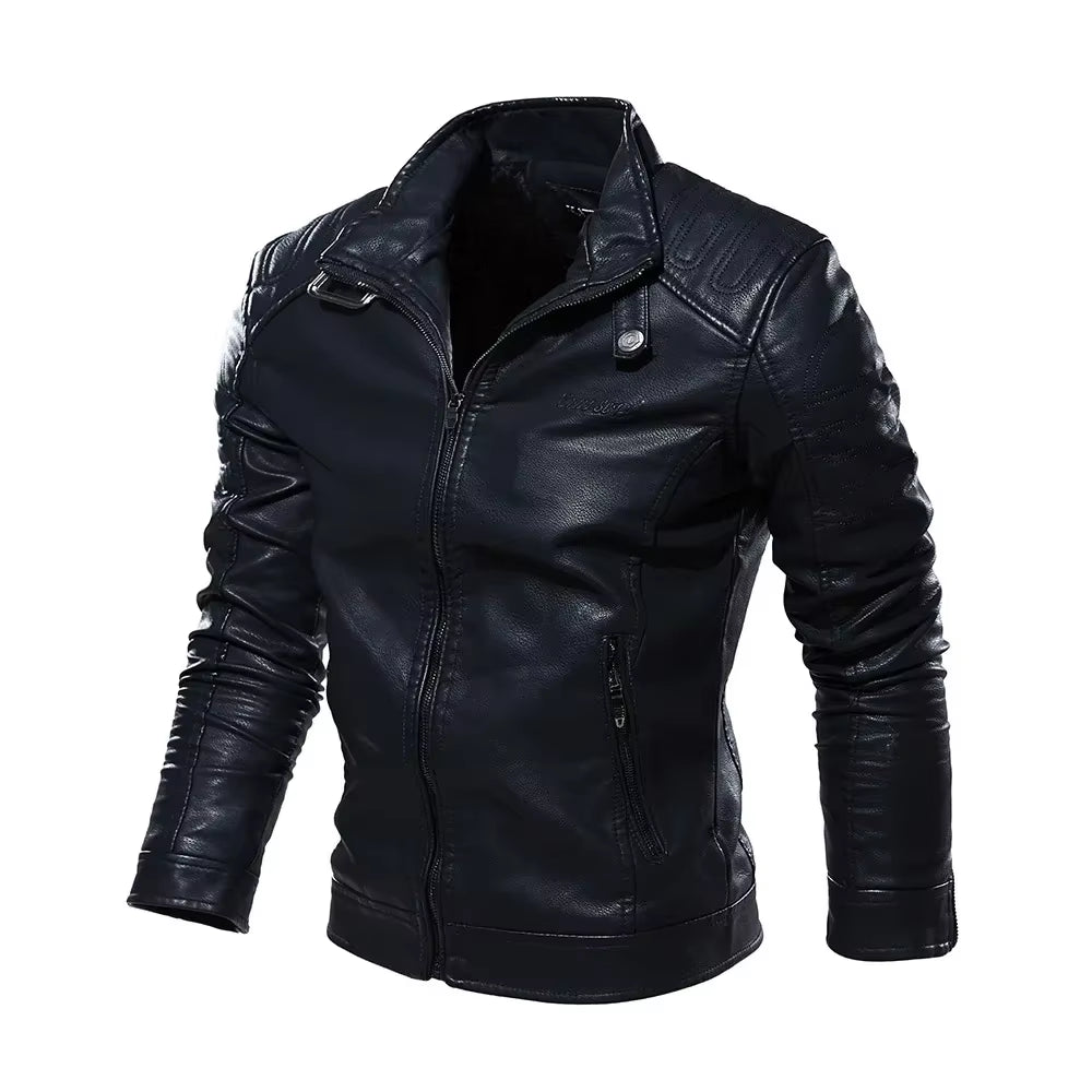 New Men's Premium  Korean Handsome  Leather Jacket Autumn Winter New Trendy Wear 