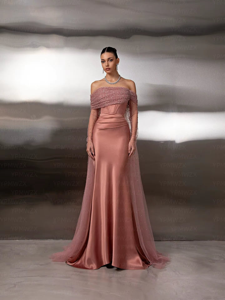 New Women Floor Length Fold Lace Sequin Wedding Party Gown