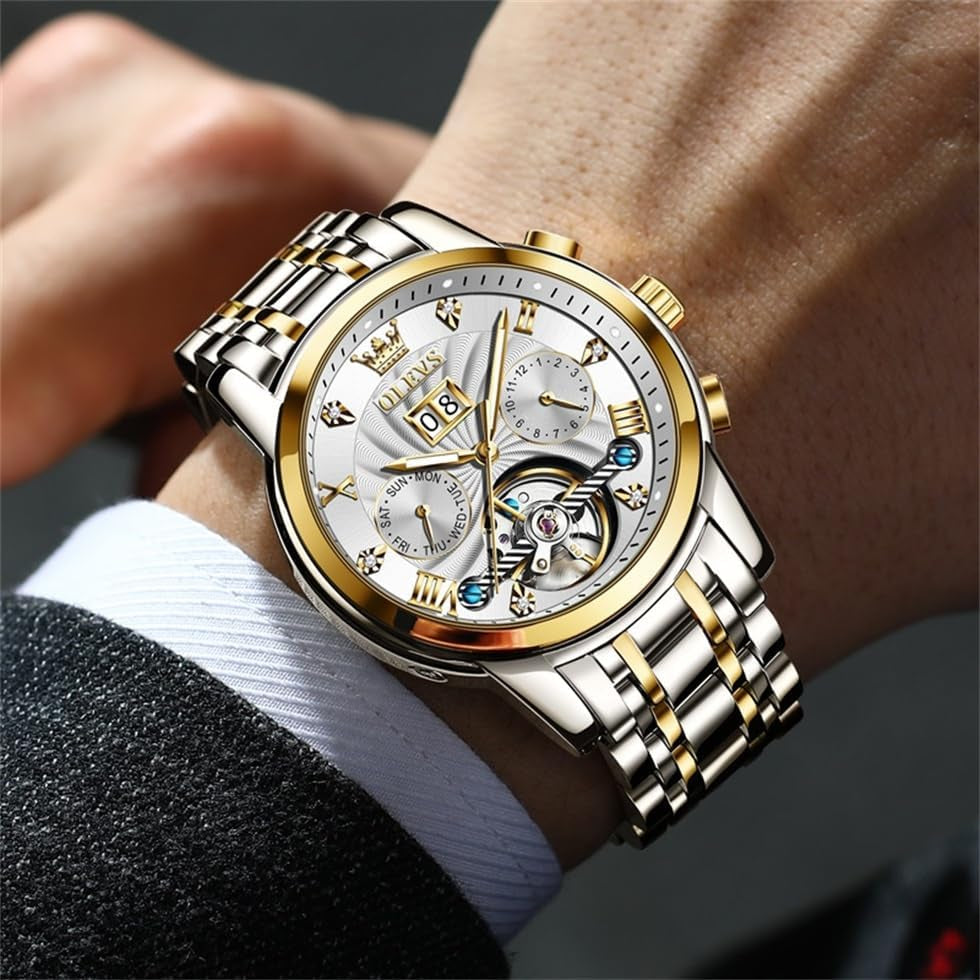 Automatic Men Watch Luxury Diamond Wristwatch 