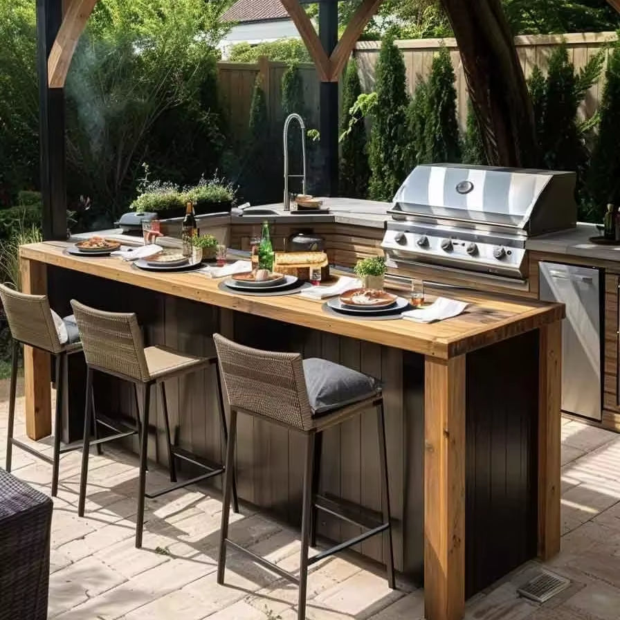 Modern High-End Modern Outdoor Kitchen for BBQ 