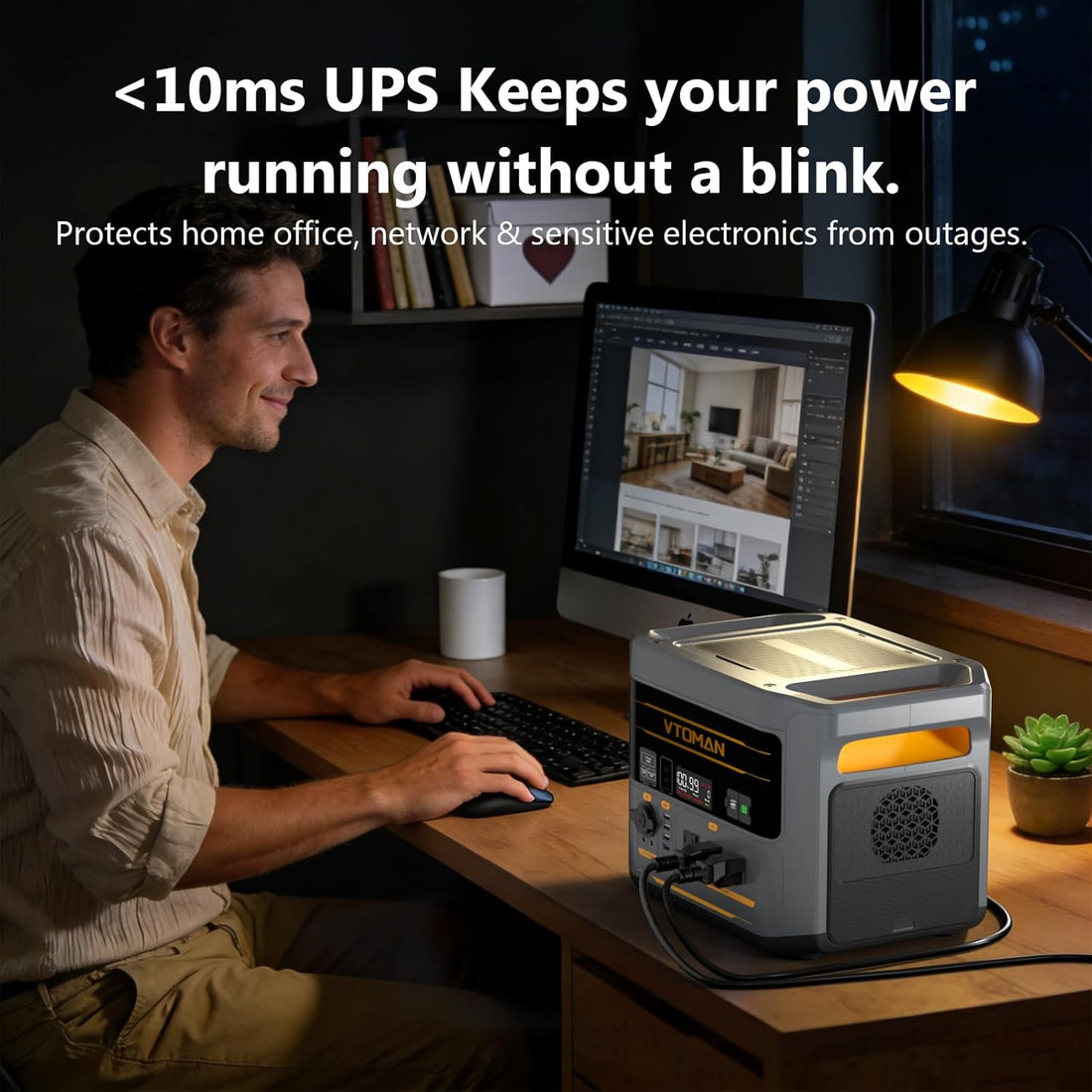 Flashspeed Pro 3600 Portable Power Station, 3096Wh LFP Battery Solar Generator with 400W Solar Panel, 2Hr Fast AC Charge, 25% Efficient, UPS Home Backup with Wheels, for Outdoor RV Emergency