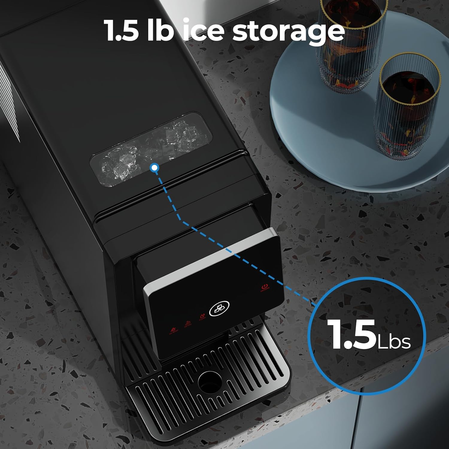 Modern Nugget Ice Maker Countertop – Portable Self-Cleaning Ice Machine