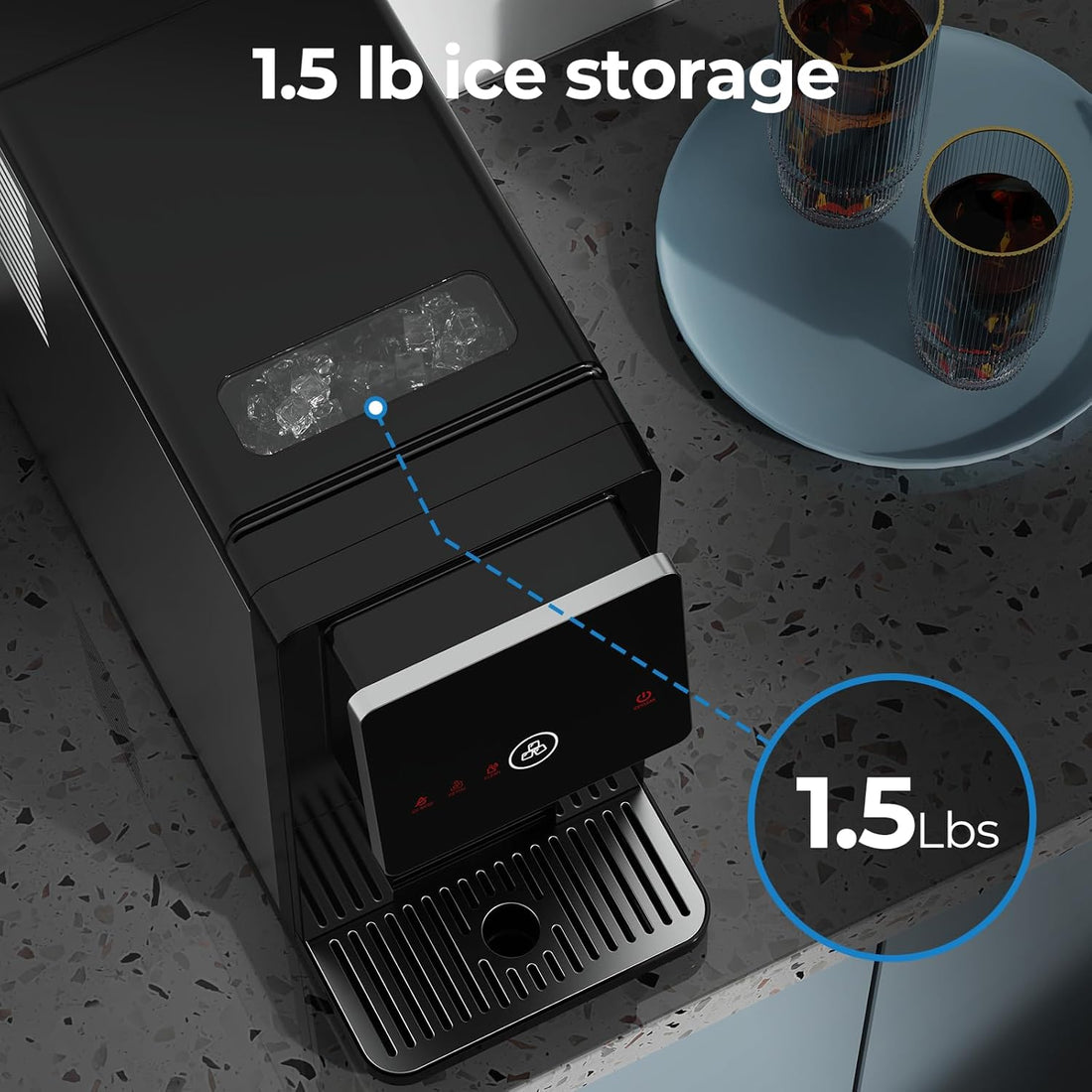 Modern Nugget Ice Maker Countertop – Portable Self-Cleaning Ice Machine