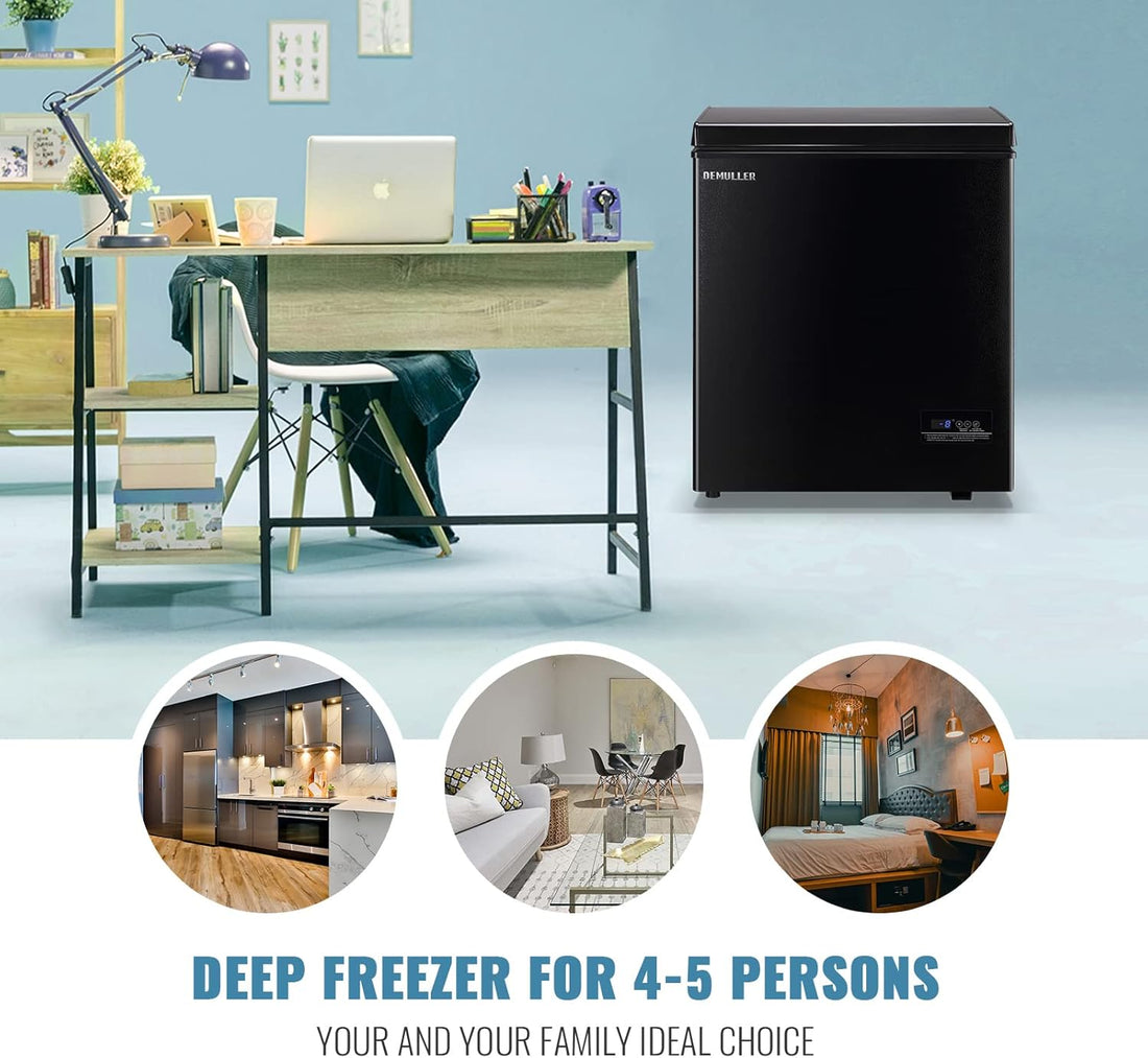 Modern Chest Small Freezer with Electronic Control 41°F to -15°F Freestanding Deep Mini Freezer