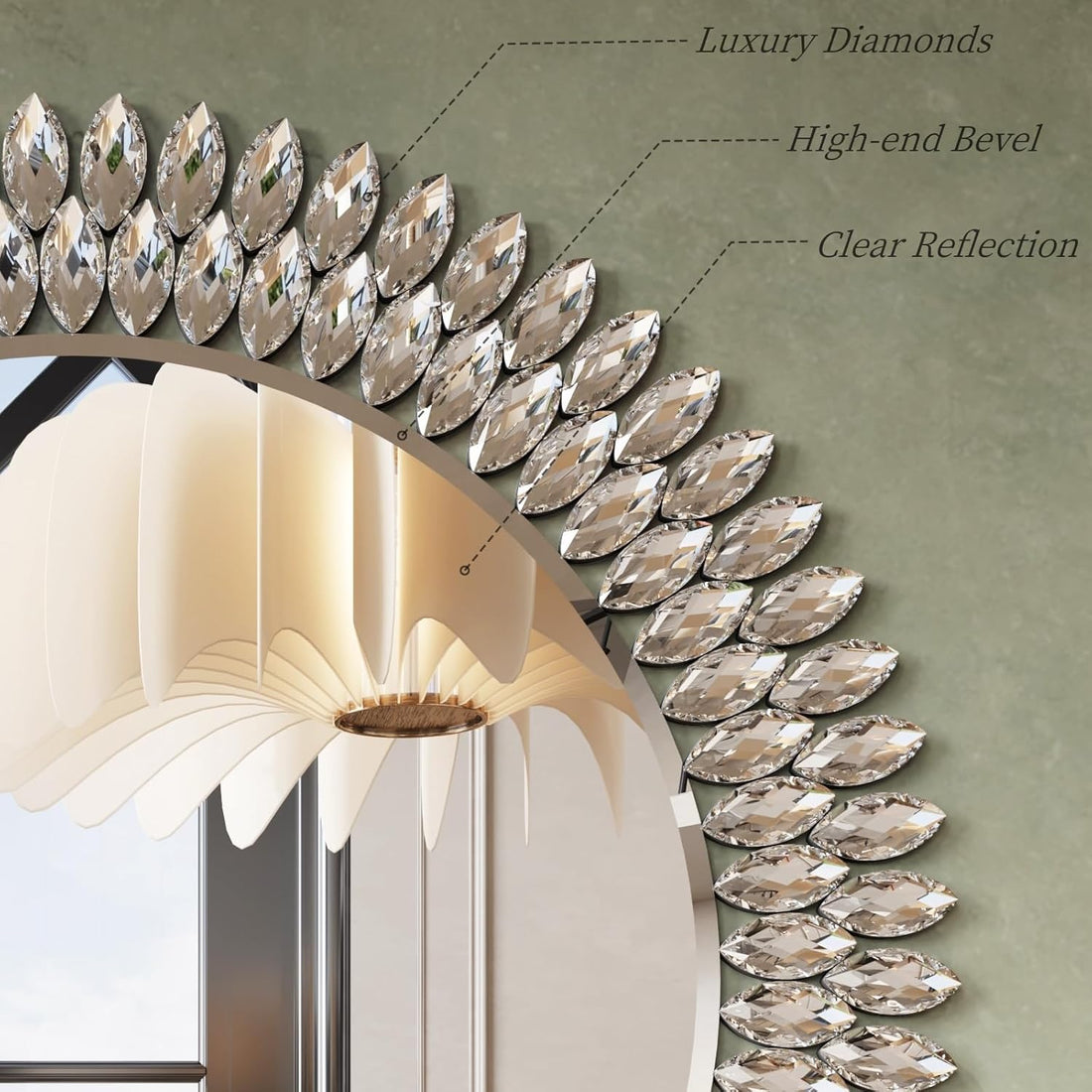 New Jeweled Decorative 26" Inch Luxury Vanity Mirror 