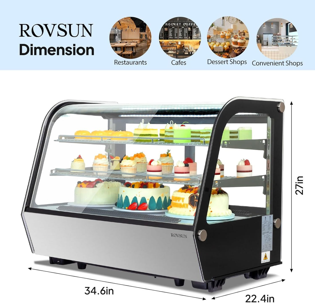 New NSF Certified Commercial Refrigerator  Countertop Display with LED Lighting - Automatic Air Cooling
