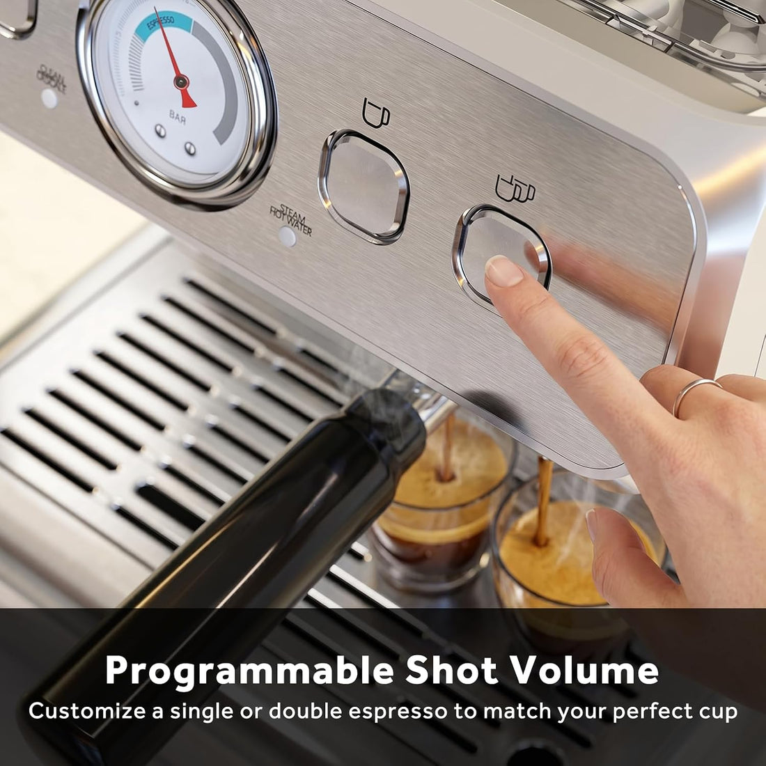 New Espresso Machine with Grinder – 20 Bar Espresso Maker with Milk Frothier