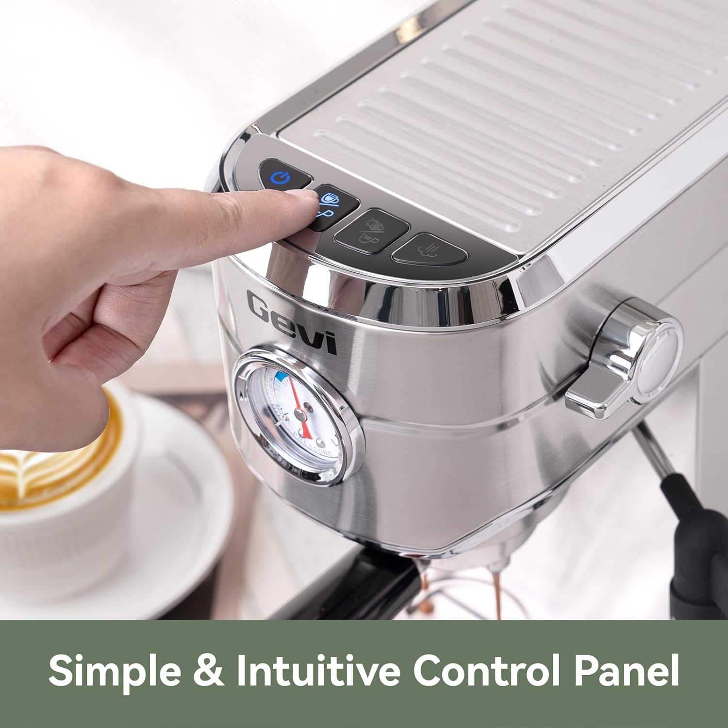 New Stainless Espresso Coffee Machine 20 Bar - Auto Milk Frother & Steam Wand, NTC Temp Control