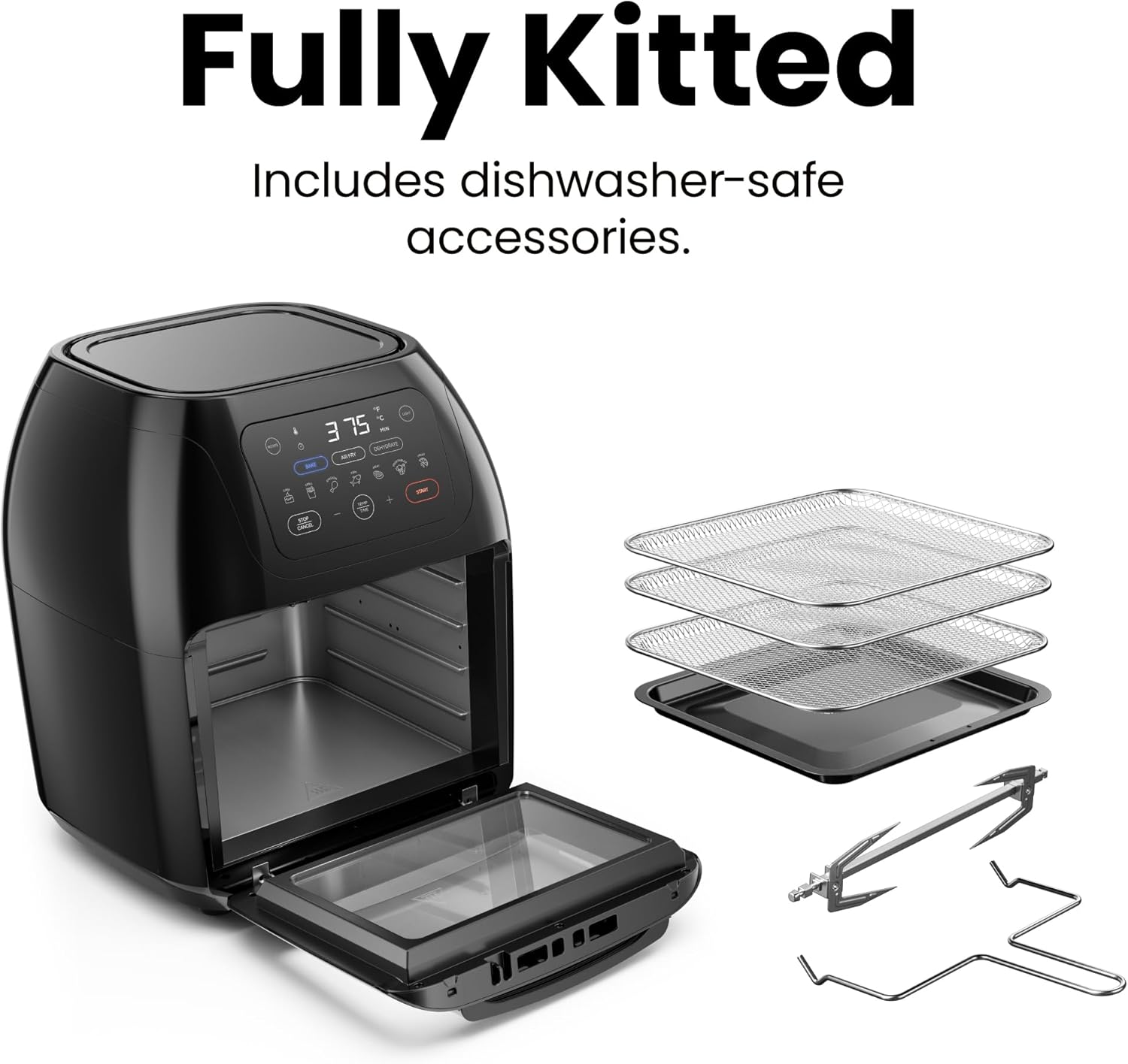 New Multifunctional Digital Air Fryer with Rotisserie, Dehydrator & Convection Oven