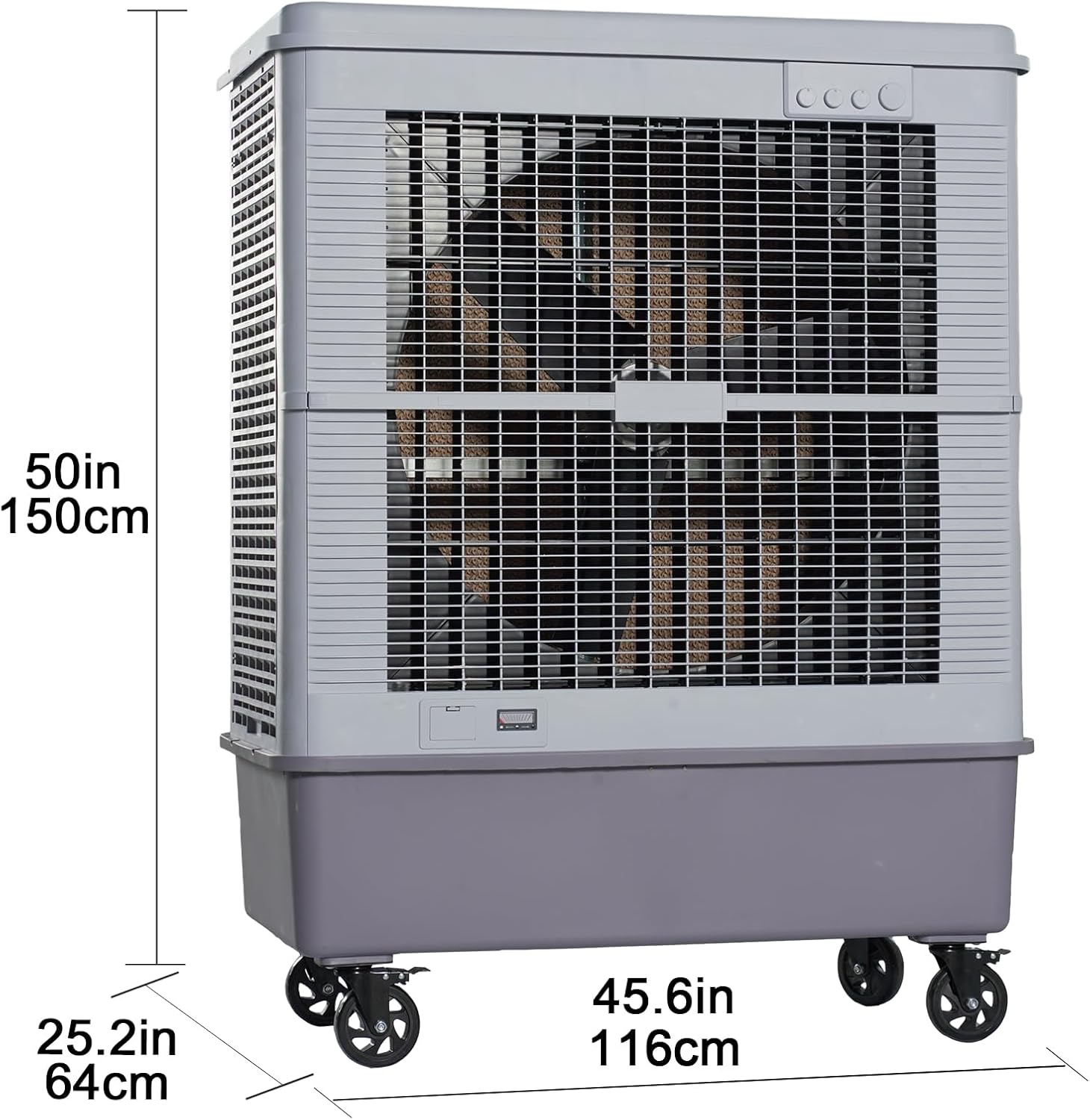 Modern Industrial Swamp Cooler – Evaporative Air Cooler with 43.6 Gallon Tank, 7-Speed Oscillating Fan