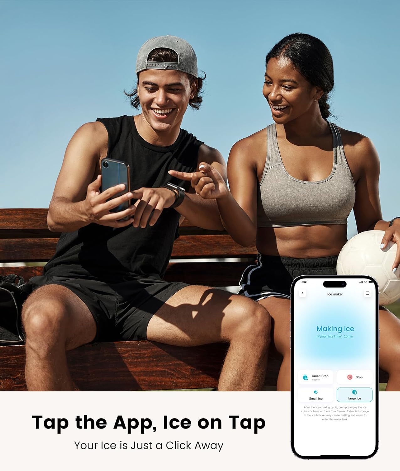 Smart Ice Maker, Portable Ice Makers Countertop with App Remote & Voice Control, 9 Bullet Ice Cubes in 6 Mins, 26Lbs/24Hrs, Self-Cleaning, Quiet Ice Maker Machine for Home Kitchen Office RV