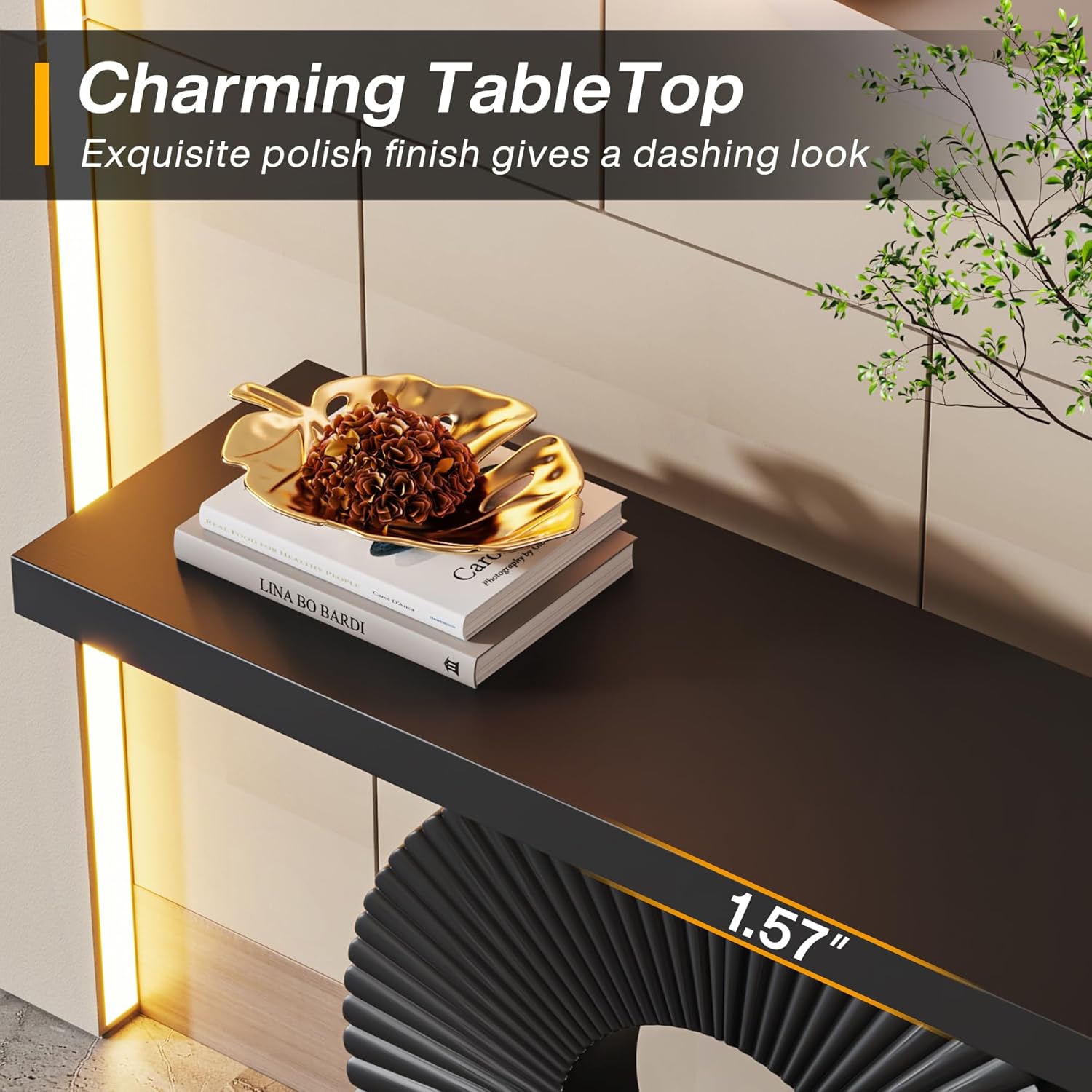 Elite Console with Geometric Base Design Home Entrance