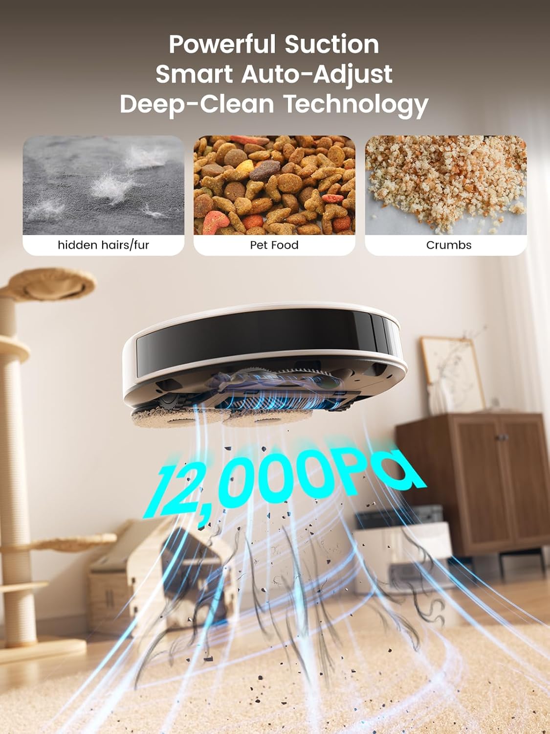 Modern Home Robot Vacuum and Mop Cleaner with Hot Water Self-Cleaning