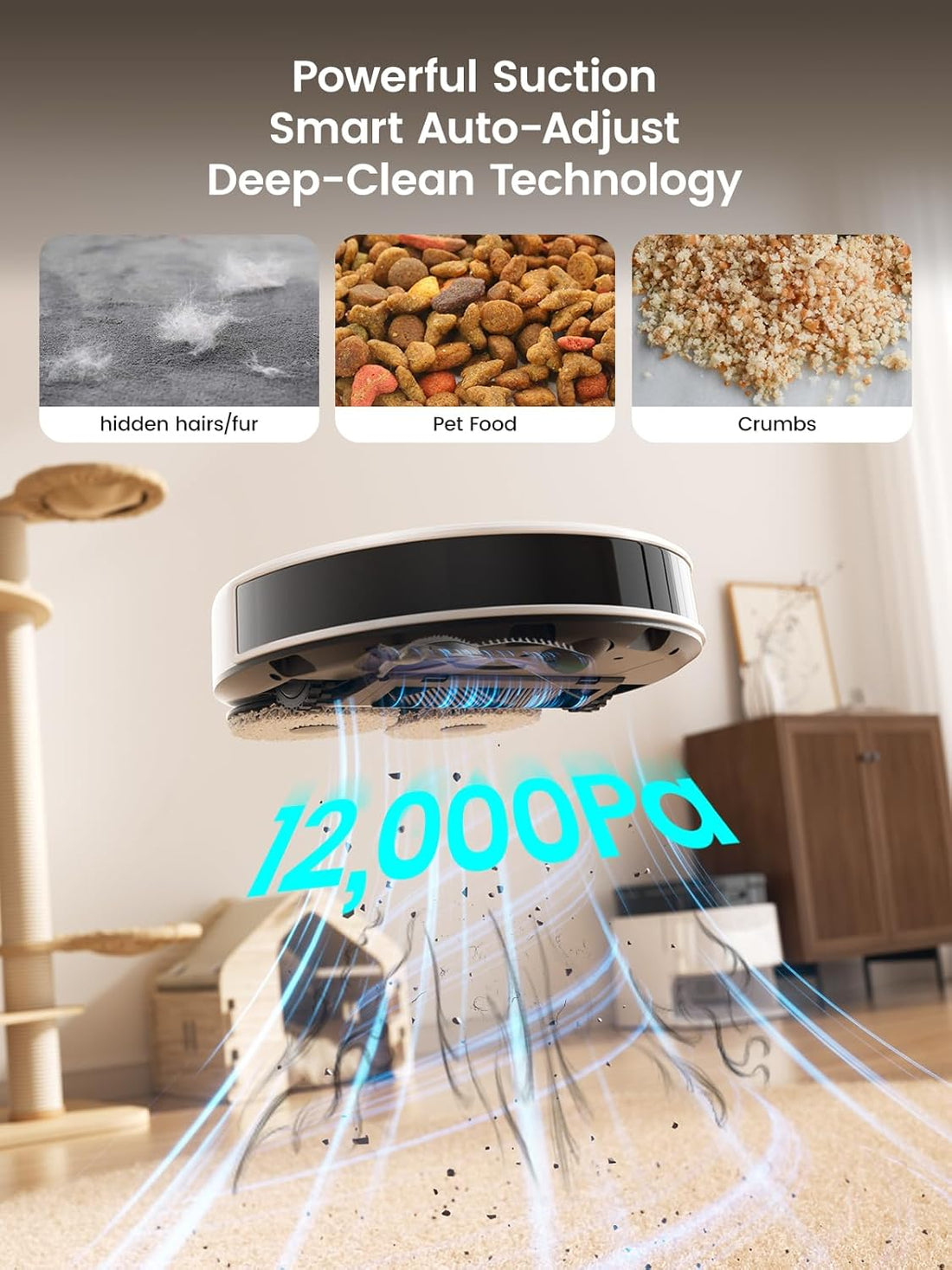 Modern Home Robot Vacuum and Mop Cleaner with Hot Water Self-Cleaning