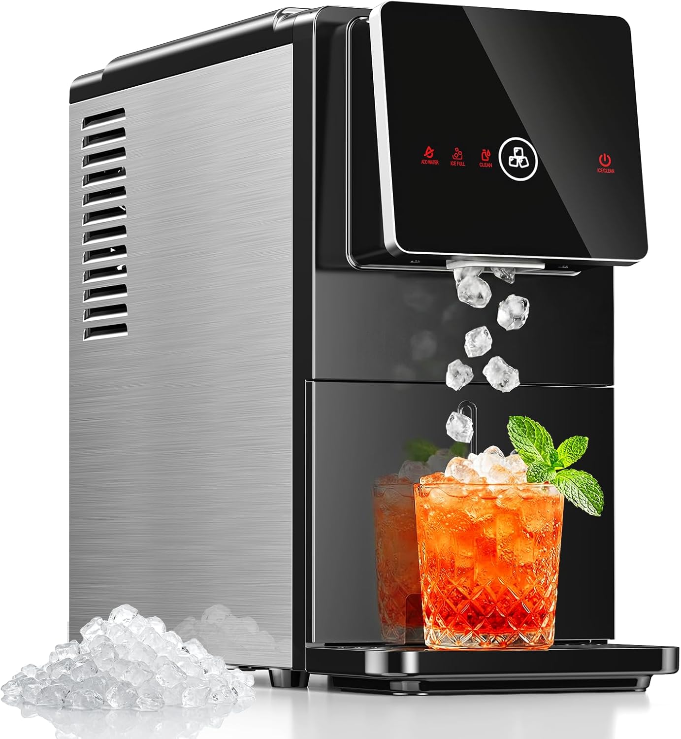 Modern Nugget Ice Maker Countertop – Portable Self-Cleaning Ice Machine