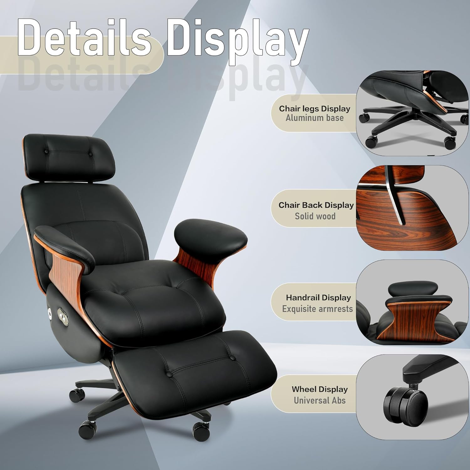 Premium Multi-Function Genuine Leather Executive Office Chair with Electric Reclining, Massage