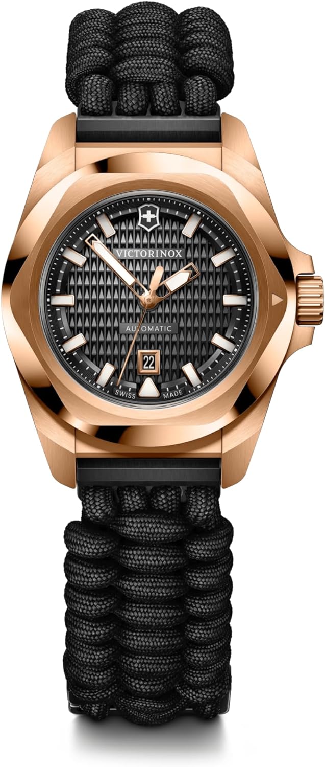 Modern Luxe Mens Automatic Black Dial Paracord Watch