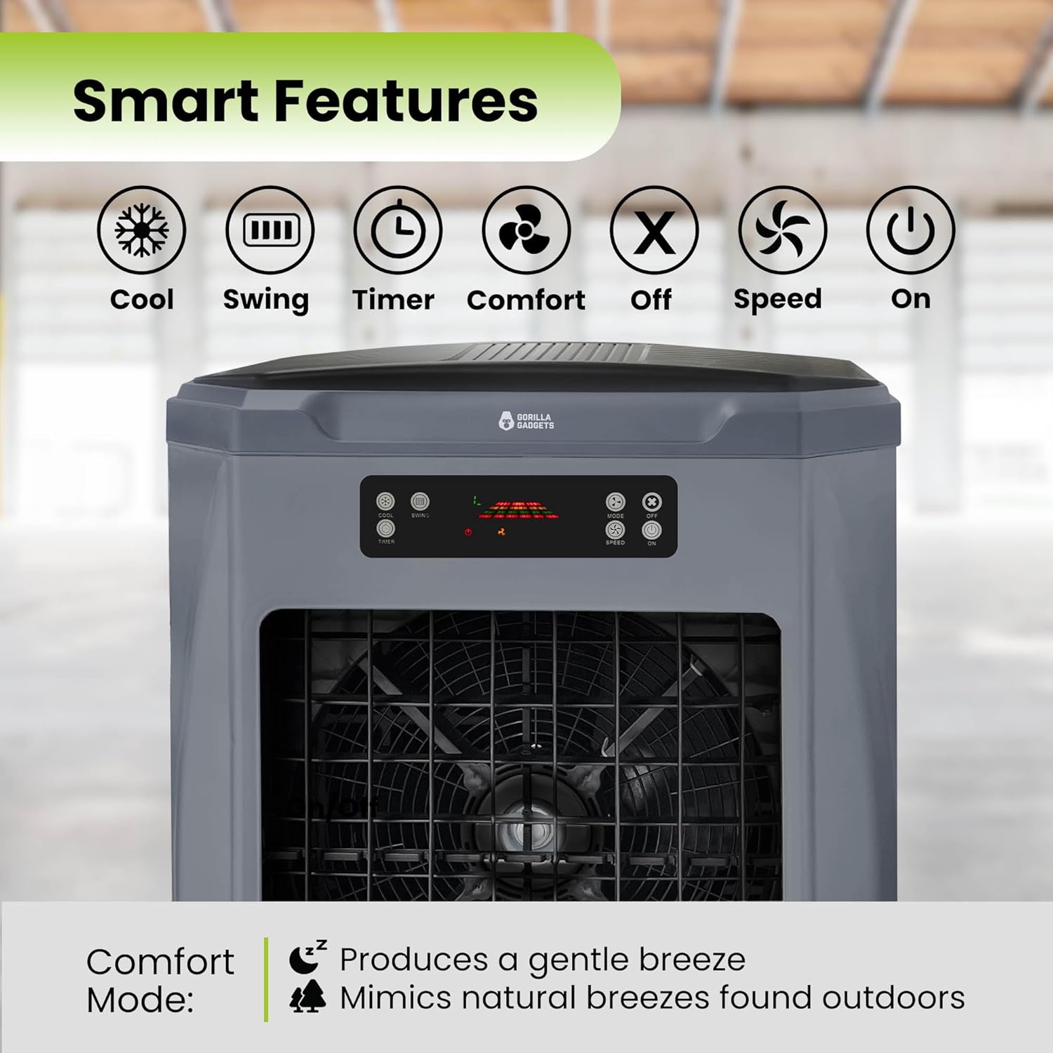 New Commercial Industrial Swamp Cooler with Remote, Swing Function & 12-Gallon Water Tank