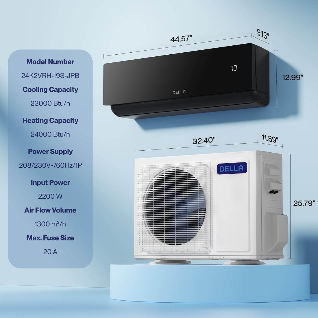 Smart Home Split Air Conditioner 230V | 1.5 Ton Heat Pump | Energy Efficient - Cooling + Heating