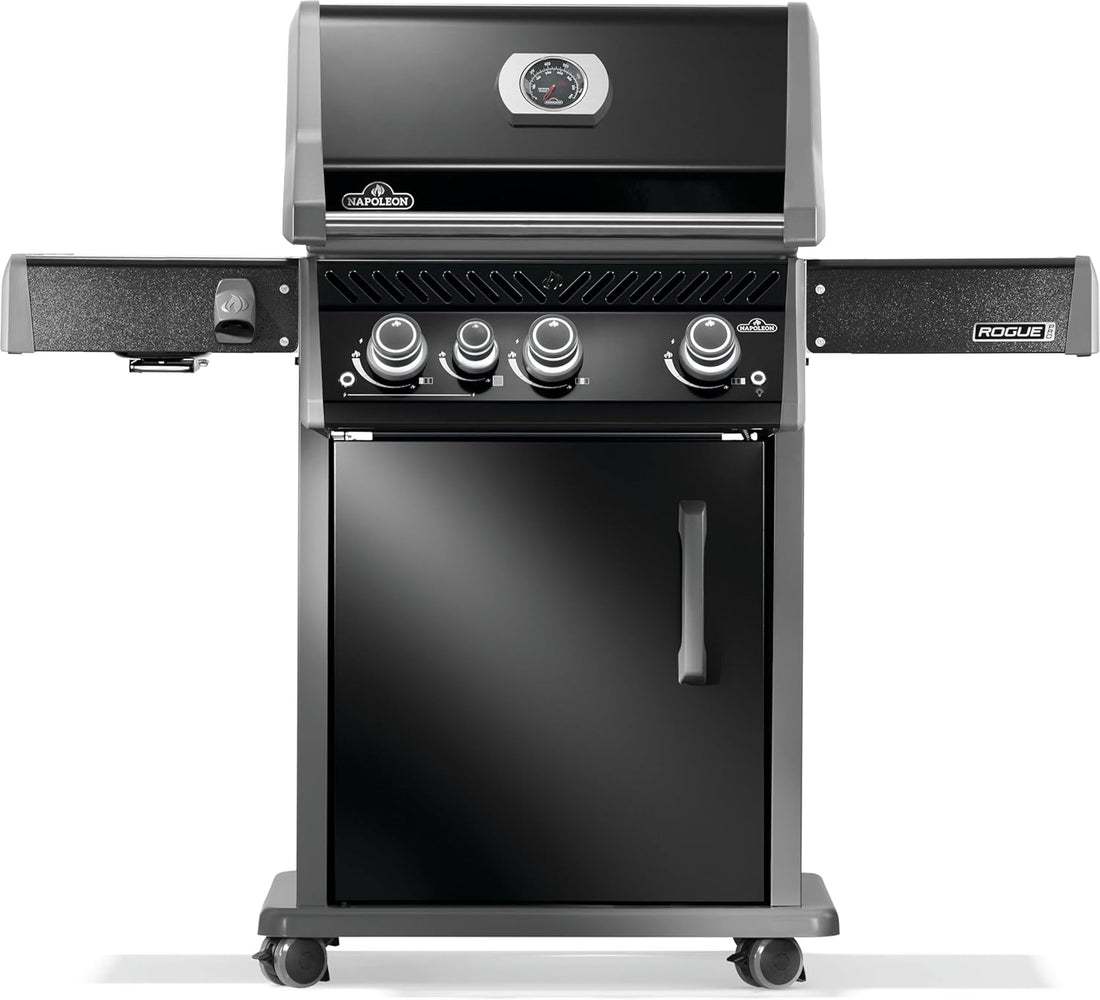 Rogue PRO 525 Natural Gas Grill with Infrared Side Burner, Black, Durable 5-Burner Cooking Surface