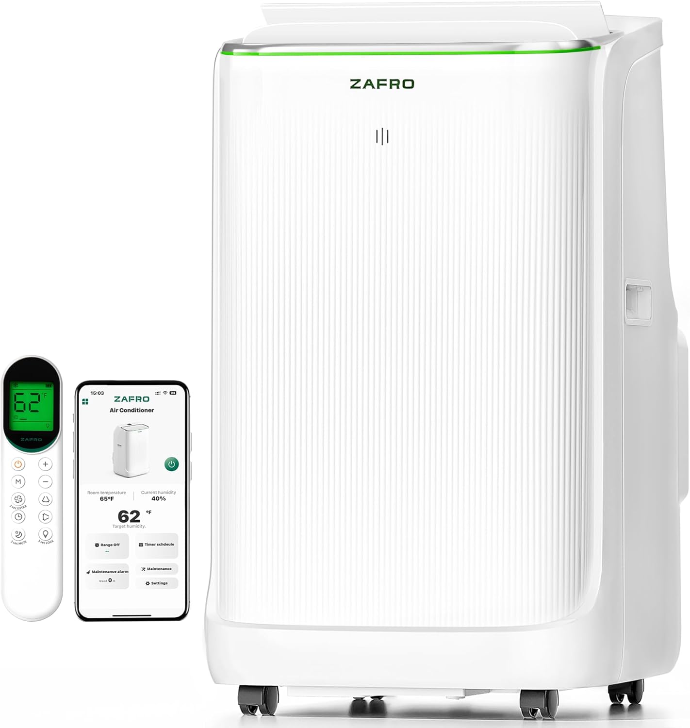 Smart Inverter Portable Air Conditioners, 14000 BTU (10000 BTU SACC) Dual Hose Portable AC Unit with Energy Saving/Ultra Quiet(42Db)/Drainage-Free Cooling/App/Remote for Multi-Scenario Use